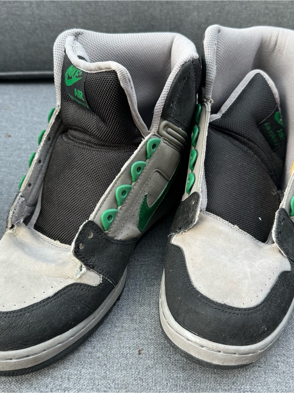 Nike High-Top Sneakers in Black, Gray & Green size 12 used - Picture 2 of 6